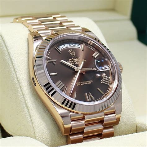 rolex president rose gold chocolate|Rolex rose gold presidential 41mm.